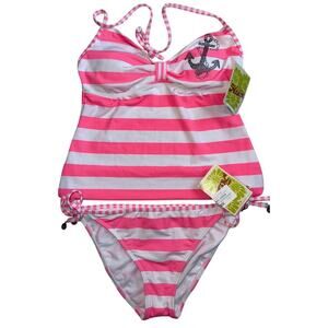 Hobie Pink Stripe Tankini Set – Size L – New with Tags